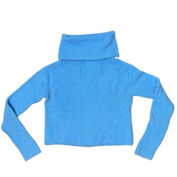 Free People Stormy Cowl Neck Pullover Sweater Women’s Size XS Blue Wool Blend - Picture 3 of 7